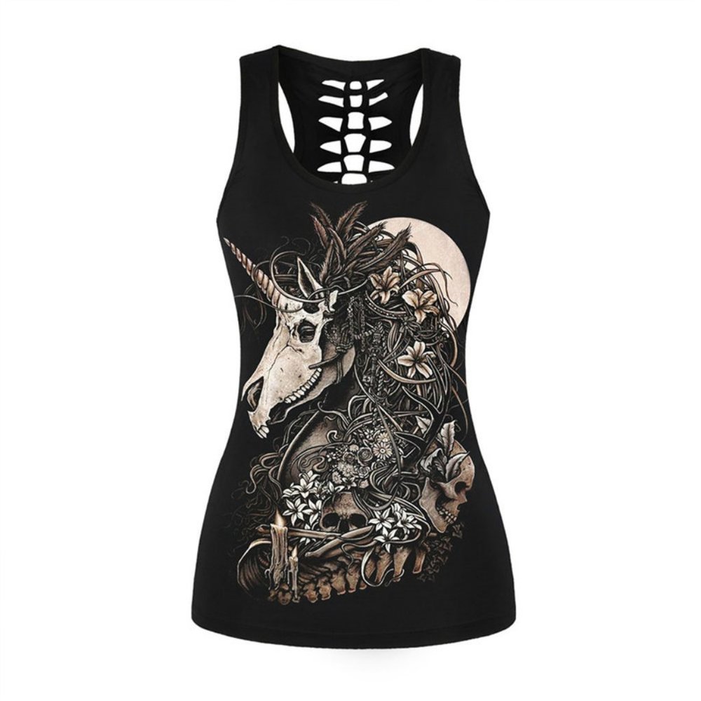 Skeleton Unicorn Tank Top